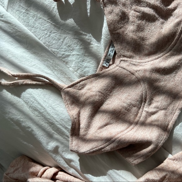 Zara crop tank top and cardigan set - Picture 3 of 7